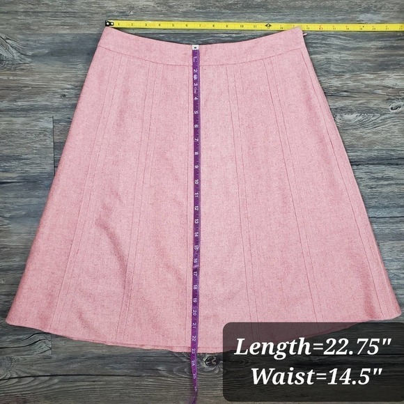 Merona Women Midi Wool Blend A-Line Pink Skirt Sz 4 Quiet Luxury Light Academia - Picture 6 of 8